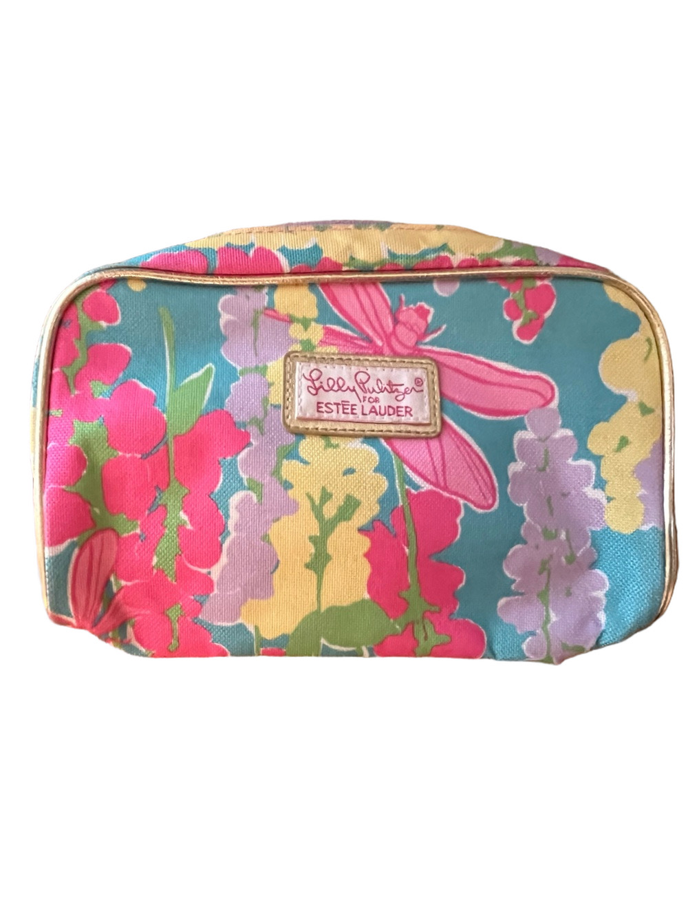 Lilly Pulitzer for Estée Lauder Floral Dragonfly Makeup Bag